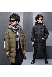 2016冬装韩版男童棉衣连帽加长款连帽棉袄外套包邮